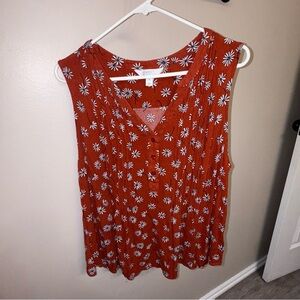 Floral Sleeveless Top - Red